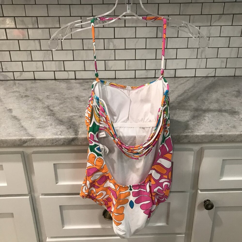 Trina Turk Swimsuit Womens 6 Tamarindo One Piece Scoop Back Floral Print Beach - Picture 3 of 10